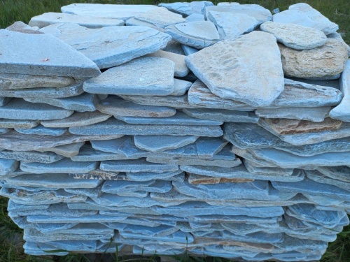 Плитняк златолит зелёный галтованный для цоколя купить в Сергиеву Посаду