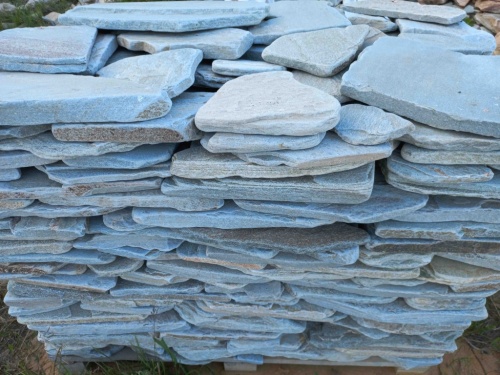 Плитняк златолит зелёный галтованный для цоколя купить в Сергиеву Посаду